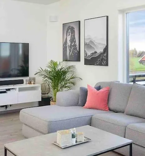 Moderne Hus Med Flotte Utemuligheter Og Parkering